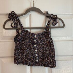 Floral Button-Up Crop Top